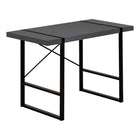 Monarch Specialties - 7660 Bureau 48 po L - Gris Moderne/Metal Noir-Bureau d'ordinateur d'inspiration industrielle avec un dessus de bureau à panneaux épais au fini gris moderne