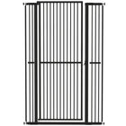 PawHut - Barrière pour Chat Extra Haute 59" L, Porte pour Animal 30"-41" - Noir-Hauteur de 59 po (150 cm) empêche la plupart des chats de sauter par-dessus
