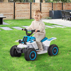 Qaba - VTT pour enfants à batterie 6 V avec phares - Blanc-Deux phares LED pour des promenades nocturnes passionnantes 