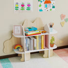 Qaba - Bibliothèque pour enfants motif dinosaure - naturel-Les étagères ouvertes exposent les couvertures de livres, éveillant l’intérêt de votre enfant pour la lecture  
