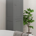 Kleankin - armoire de rangement de salle de bain haute avec étagères réglables - gris-Couleur : Gris 