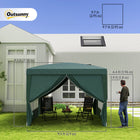 Outsunny - Tente de réception d'extérieur pliante 10 pi l x 10 pi L avec sac de transport, vert foncé-Construit avec un cadre en acier revêtu de poudre pour une résistance et une durabilité supérieures