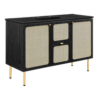 Modway - Chaucer 48" Vanité de salle de bain à un seul lavabo - Noir noir-MDF et panneau de particules
