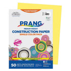 Prang - Papier construction, jaune, 9 po x 12 po, 50 feuilles-Papier de construction épais en bois de pâte mécanique