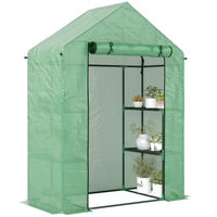 Outsunny - Serre de jardin 55 po L x 28 po l x 75 po H avec 4 étagères-La bâche en plastique est durable, protège l'intérieur du vent léger, de la pluie fine et du froid  
