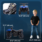 Qaba - VTT pour enfants à 4 roues, alimenté par batterie 6V avec musique et phares à DEL - bleu-Fabriqué en métal robuste et en PP pour une expérience sûre et stable
