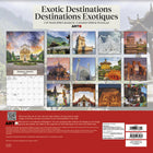 DateWorks - 2026 Calendrier Mural 16 Mois - 12 po x 12 po - Destinations Exotiques - Bilingue -13 images de haute qualité imprimées sur du papier Premium