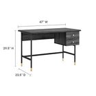 Modway - Nexus Bureau - Charbon noir-Panneau de particules et stratifié de grains de bois