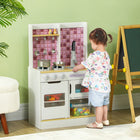 Qaba - Cuisine pour enfants avec lumières et sons réalistes pour tout-petits - blanc-Le four inclus améliore les activités de pâtisserie imaginaires 