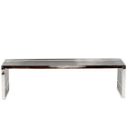 Modway - Gridiron Grand Acier inoxydable Banc - Argent-Facile à nettoyer