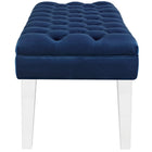 Modway - Valet Performance Velvet Banc - Marine-Pieds en acrylique transparent