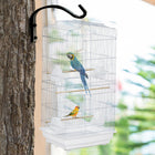 PawHut - Cage à oiseaux 36 po H avec poignée - blanc-Comprend trois perchoirs en bois, une balançoire et quatre coupelles en plastique pour la nourriture et l'eau 