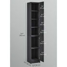 HOMCOM - Armoire de rangement haute pour salle de bain avec trois étagères réglables - noir-Convient pour une utilisation dans les salles de bains ou les couloirs 