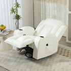 HOMCOM - Fauteuil de massage 8 points pour salon - blanc crème-Cuir PU facile à nettoyer, tandis que le cadre en acier est robuste