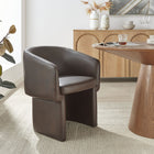 Modway - Verity Barrel Back Cuir végane Chaise à manger - Espresso-Accoudoirs inclinés