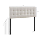 Modway - Emily Tissu tapis Tête de lit King Size, Lin-Touffage de boutons