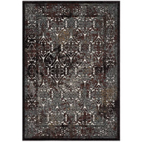 Modway - Westia Vintage turc orné Tapis de 5 pi l x 8 pi L - Brun foncé et bleu argenté-Tapis orné de la région turque
