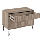 Manhattan Comfort - Dumbo table de chevet moderne à 2 tiroirs et commode à 3 tiroirs - gris rustique - ensemble de 2-Assemblage « Snap It » Comprend des rainures internes de haute qualité pour un assemblage simple, sans outils requis