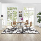 Modway - Kahula Mosaïque du triangle géométrique Tapis de comédie 8 pi l x 10 pi L - Noir, gris et blanc-Tissage serré à poil bas