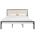 Modway - Mia Tissu Lit King, Brun beige-Capacité de poids : 1200 livres