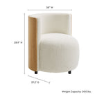 Modway - Solis Boucle Chaise d’accent - Ivoire naturel-Siège rond rembourré