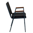 Flash Furniture – Chaise empilable robuste à revêtement noir à motifs et rembourrage de 3 po Hercules, avec accoudoirs, 4/pqt-Capacité de poids de 550 lb