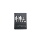 Futech - Panneau WC Gris Homme/Femme/Handicap avec Braille-Code braille disponible