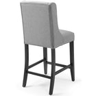 Modway - Baron Tissu rembourré Tabouret de comptoir - Gris clair-Capsules de pied non marquées