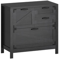 HOMCOM - Armoire à dossiers 4 tiroirs avec glissières silencieuses - grain de bois noir-Quatre tiroirs de tailles variées gardent les dossiers et fournitures de bureau parfaitement organisés 