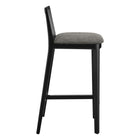 Modway - Monarch Bois et rotin Tabouret de bar - Noir Noir Gris-Glissières de plancher sans marquage