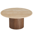Modway - Kioni Manche Travertin Table basse - Noyer-Assemblée requise