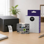 Premium Tape - Compatible avec Brother TZ-151 / TZ151 / TZe-151 / TZe151 - Noir / Transparent - 24 mm-Marque : Premium Tape