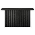 Hudson&Canal - Console rectangulaire cannelée Olie de 140 cm de large - Grain noir-La table est fabriquée à partir de matériaux MDF et PVC de haute qualité et durables