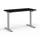 Humanscale - Table assis-debout eFloat Go 2.0 - 24 po x 48 po - surface stratifiée noire/piètement argenté-Grâce à des moteurs conçus sur mesure dans chaque pied, eFloat Go 2.0 compte parmi les tables les plus silencieuses offertes aujourd’hui
