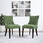 Modway - Regent Tissu Fauteuil d’appoint de salle à manger Ensemble de 2 - Vert-Pattes en caoutchouc noir