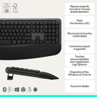 Logitech - Signature Comfort Plus MK880 ensemble clavier et souris sans fil - Noir-Confort accru pour votre paume : la souris pour droitier profilée adaptée à la plupart des tailles de main intègre un coussin de paume innovant et des prises latérales confortables, qui assurent une bonne prise en main et un confort au quotidien
