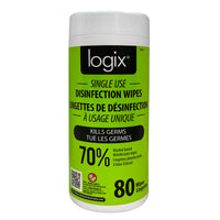 Logix - Lingettes désinfectantes - 80 lingettes-Les lingettes prêtes à l'emploi permettent un nettoyage rapide en déplacement sans avoir besoin de sprays ou de chiffons supplémentaires