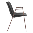 Zuo - Desi Chaise de salle à manger - Noir/Noyer - Ensemble de 2-Garantie limitée de 3 ans