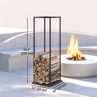Outsunny - Porte-bûches extérieur- support à bois robuste-Son design minimaliste noir mat rehausse votre espace avec une esthétique moderne 
