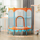 Qaba - Trampoline pour tout-petits 4,6 pi intérieur extérieur - bleu-Le guidon central aide les enfants à utiliser le trampoline rapidement 