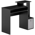 HOMCOM - Bureau d'ordinateur avec plateau à clavier coulissant - 39,25 po L x 15,75 po l x 34 po H - noir-Structure en panneau de particules avec revêtement mélaminé lisse et protecteur