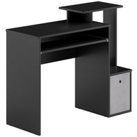 HOMCOM - Bureau d'ordinateur avec plateau à clavier coulissant - 39,25 po L x 15,75 po l x 34 po H - noir-Structure en panneau de particules avec revêtement mélaminé lisse et protecteur
