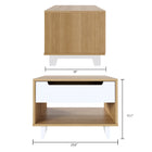 Nexera - Table de nuit Barista, 1 tiroir, Blanc et Érable naturel-7