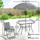 Outsunny - ensemble de 8 pièces table et chaises de patio avec parasol pour jardin - gris-Un mécanisme de verrouillage améliore la sécurité après le dépliage
