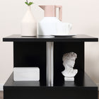 HOMCOM - Table d’appoint carrée - noir-Couleur : Noir 