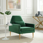 Modway - Liliana Performance Velvet Fauteuil - Émeraude-Revêtement en velours de performance