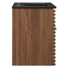 Modway - Render Fixation murale de 18" Vanette de salle de bain - Noir noyer-Tiroir à extension complète