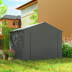 Outsunny abri portable 8 pi x 6 pi-La grande porte zippée permet un accès facile aux objets encombrants  
