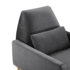 Modway - Liliana Performance Velvet Fauteuil - Charbon de bois-Capacité de poids de la chaise : 331 lb