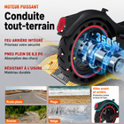 Gyrocopters - Trottinette électrique Flash 6.0 pour adultes et adolescents - Vitesse 30 km/h - Autonomie 30 km - 350 W - Noir-Pneus en caoutchouc plein de 8,5 pouces entièrement increvables